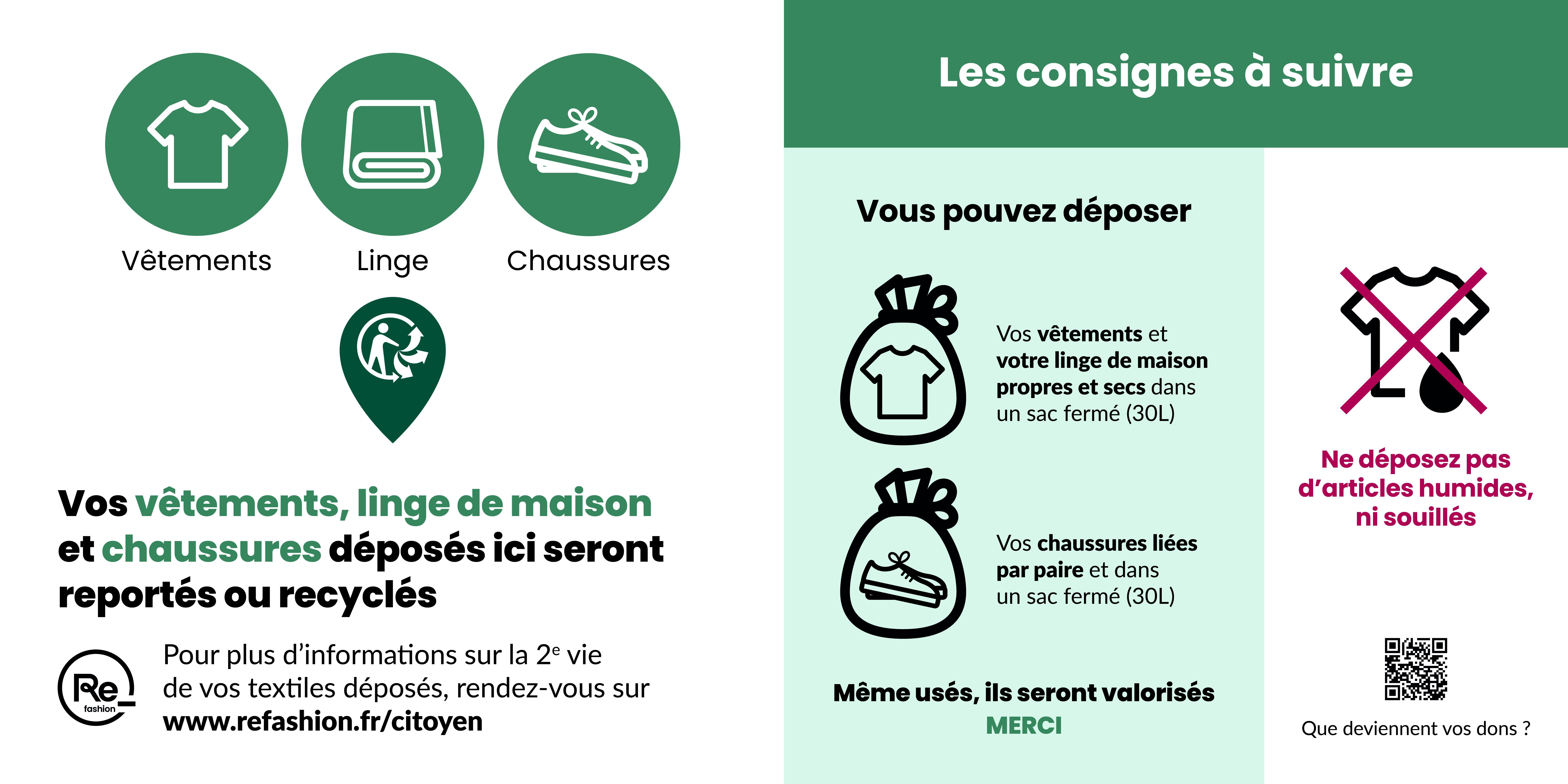 consignes de tri refashion - textile